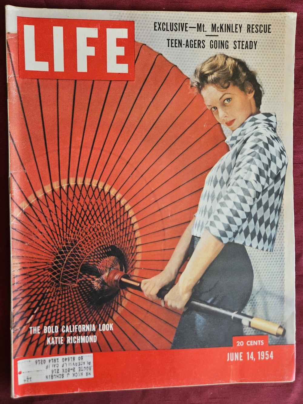 - Red Cover June 14, 1954 - Vintage Collectible